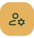Clock with person standing in front icon